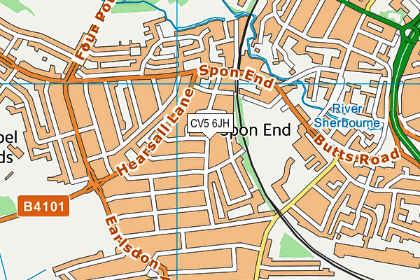 CV5 6JH map - OS VectorMap District (Ordnance Survey) CV5 6JH map - OS VectorMap District (Ordnance Survey)