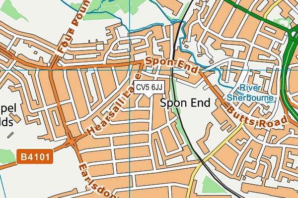 CV5 6JJ map - OS VectorMap District (Ordnance Survey) CV5 6JJ map - OS VectorMap District (Ordnance Survey)
