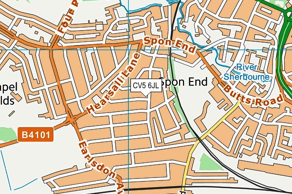 CV5 6JL map - OS VectorMap District (Ordnance Survey)
