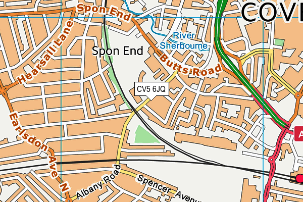 CV5 6JQ map - OS VectorMap District (Ordnance Survey) CV5 6JQ map - OS VectorMap District (Ordnance Survey)