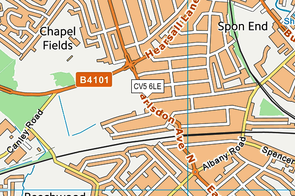 CV5 6LE map - OS VectorMap District (Ordnance Survey) CV5 6LE map - OS VectorMap District (Ordnance Survey)