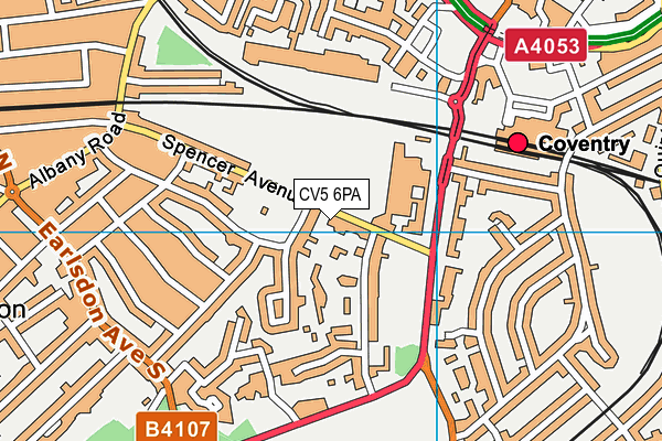 CV5 6PA map - OS VectorMap District (Ordnance Survey)