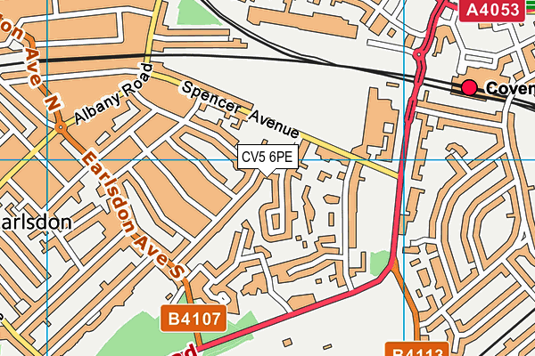 CV5 6PE map - OS VectorMap District (Ordnance Survey) CV5 6PE map - OS VectorMap District (Ordnance Survey)