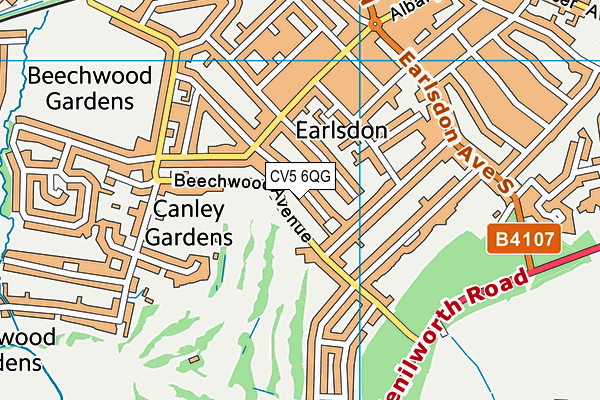 CV5 6QG map - OS VectorMap District (Ordnance Survey) CV5 6QG map - OS VectorMap District (Ordnance Survey)