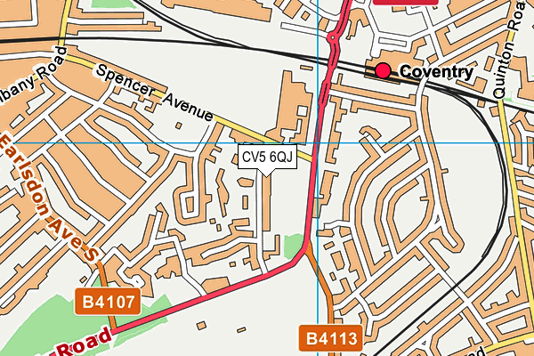 CV5 6QJ map - OS VectorMap District (Ordnance Survey) CV5 6QJ map - OS VectorMap District (Ordnance Survey)