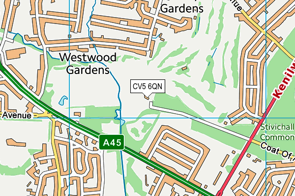 CV5 6QN map - OS VectorMap District (Ordnance Survey) CV5 6QN map - OS VectorMap District (Ordnance Survey)