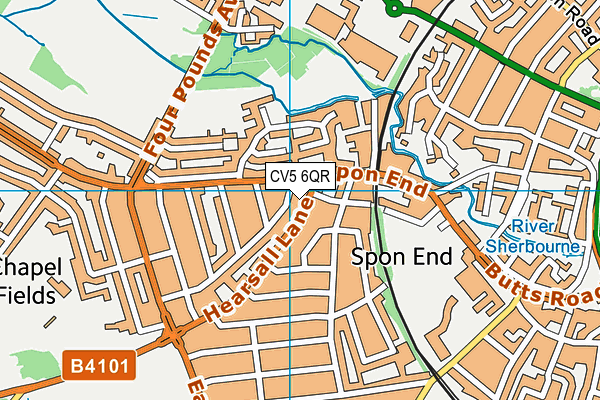 CV5 6QR map - OS VectorMap District (Ordnance Survey) CV5 6QR map - OS VectorMap District (Ordnance Survey)