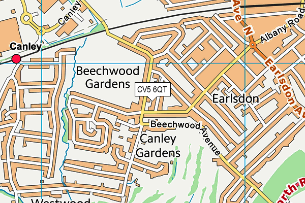 CV5 6QT map - OS VectorMap District (Ordnance Survey) CV5 6QT map - OS VectorMap District (Ordnance Survey)