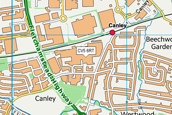CV5 6RT map - OS VectorMap District (Ordnance Survey) CV5 6RT map - OS VectorMap District (Ordnance Survey)