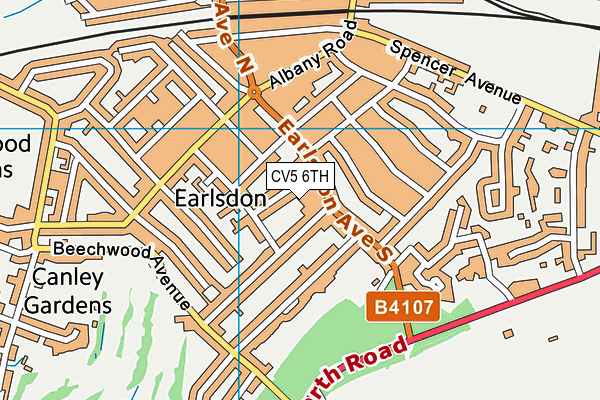 CV5 6TH map - OS VectorMap District (Ordnance Survey)