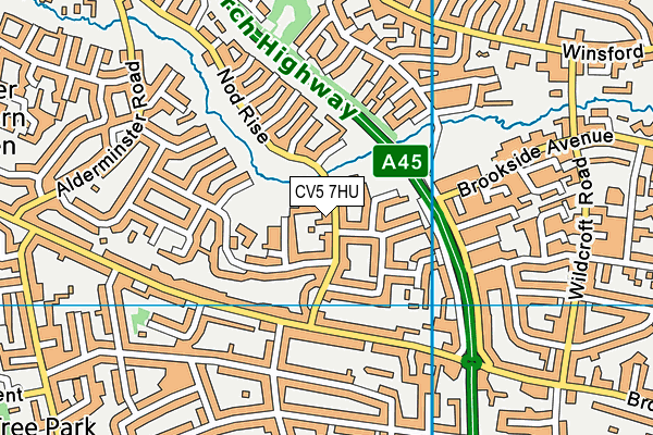 CV5 7HU map - OS VectorMap District (Ordnance Survey) CV5 7HU map - OS VectorMap District (Ordnance Survey)
