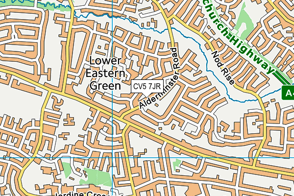 CV5 7JR map - OS VectorMap District (Ordnance Survey)