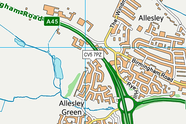 CV5 7PZ map - OS VectorMap District (Ordnance Survey) CV5 7PZ map - OS VectorMap District (Ordnance Survey)