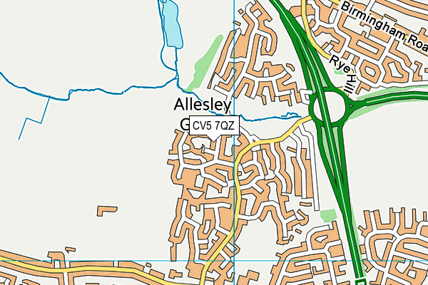 CV5 7QZ map - OS VectorMap District (Ordnance Survey) CV5 7QZ map - OS VectorMap District (Ordnance Survey)