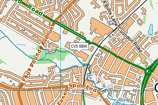 CV5 8BW map - OS VectorMap District (Ordnance Survey) CV5 8BW map - OS VectorMap District (Ordnance Survey)