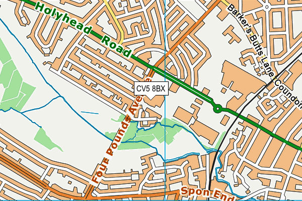 CV5 8BX map - OS VectorMap District (Ordnance Survey) CV5 8BX map - OS VectorMap District (Ordnance Survey)