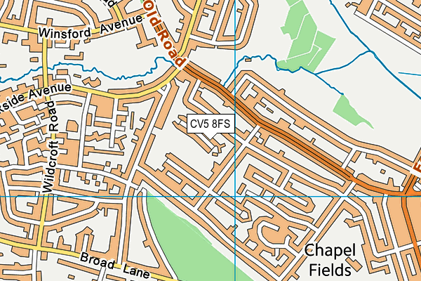 CV5 8FS map - OS VectorMap District (Ordnance Survey) CV5 8FS map - OS VectorMap District (Ordnance Survey)