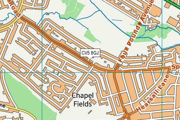 CV5 8GJ map - OS VectorMap District (Ordnance Survey) CV5 8GJ map - OS VectorMap District (Ordnance Survey)