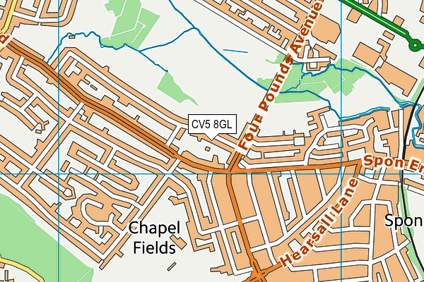 CV5 8GL map - OS VectorMap District (Ordnance Survey) CV5 8GL map - OS VectorMap District (Ordnance Survey)