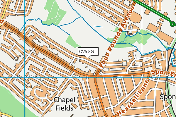 CV5 8GT map - OS VectorMap District (Ordnance Survey) CV5 8GT map - OS VectorMap District (Ordnance Survey)