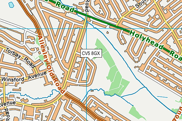 CV5 8GX map - OS VectorMap District (Ordnance Survey) CV5 8GX map - OS VectorMap District (Ordnance Survey)