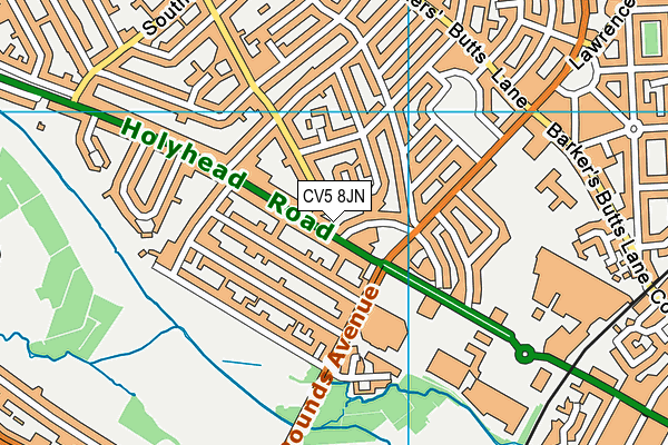 CV5 8JN map - OS VectorMap District (Ordnance Survey)