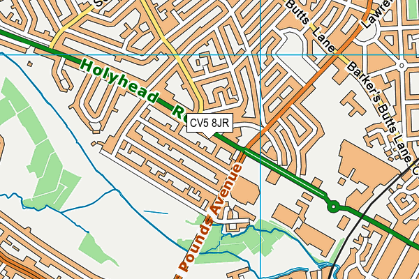 CV5 8JR map - OS VectorMap District (Ordnance Survey) CV5 8JR map - OS VectorMap District (Ordnance Survey)