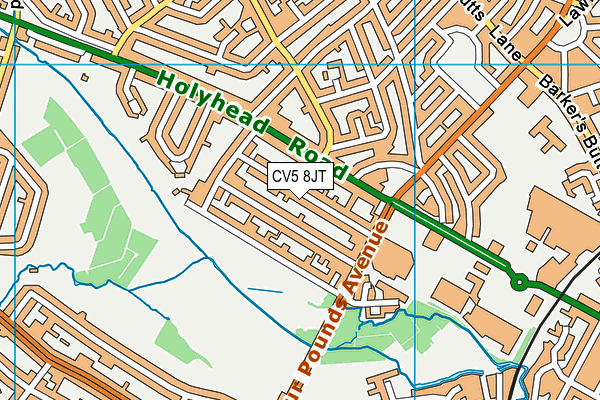CV5 8JT map - OS VectorMap District (Ordnance Survey)