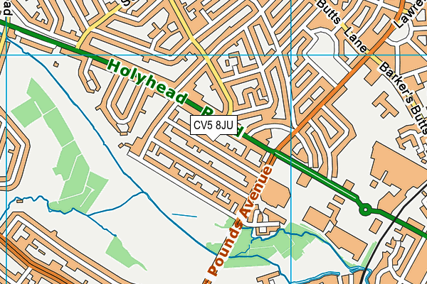 CV5 8JU map - OS VectorMap District (Ordnance Survey) CV5 8JU map - OS VectorMap District (Ordnance Survey)