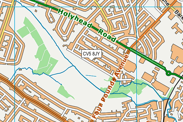 CV5 8JY map - OS VectorMap District (Ordnance Survey) CV5 8JY map - OS VectorMap District (Ordnance Survey)