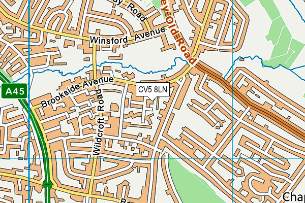 CV5 8LN map - OS VectorMap District (Ordnance Survey) CV5 8LN map - OS VectorMap District (Ordnance Survey)