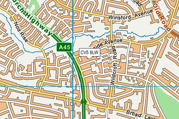 CV5 8LW map - OS VectorMap District (Ordnance Survey) CV5 8LW map - OS VectorMap District (Ordnance Survey)