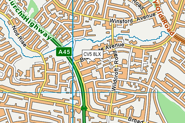 CV5 8LX map - OS VectorMap District (Ordnance Survey) CV5 8LX map - OS VectorMap District (Ordnance Survey)