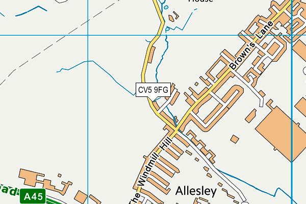 CV5 9FG map - OS VectorMap District (Ordnance Survey) CV5 9FG map - OS VectorMap District (Ordnance Survey)