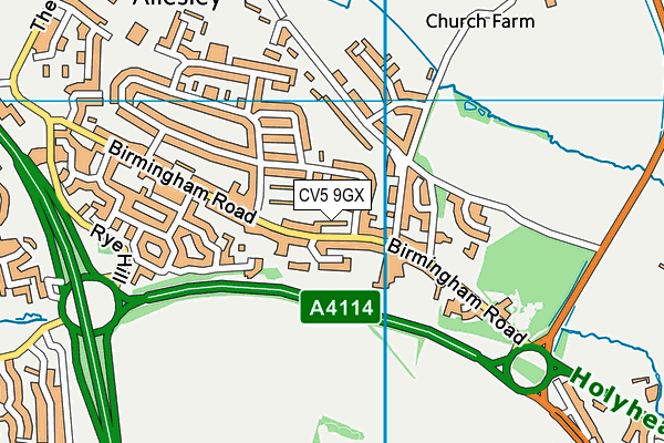 CV5 9GX map - OS VectorMap District (Ordnance Survey) CV5 9GX map - OS VectorMap District (Ordnance Survey)