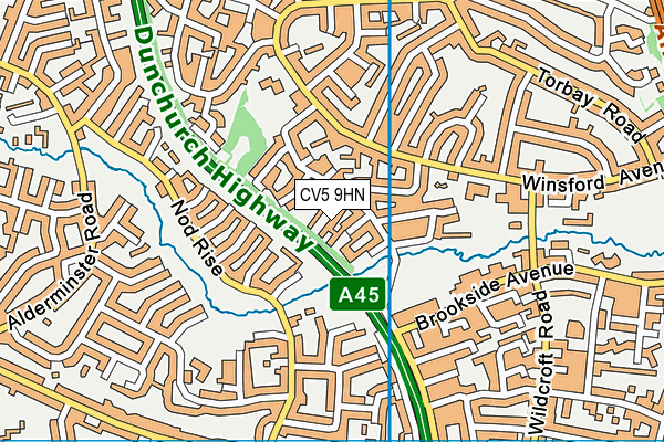 CV5 9HN map - OS VectorMap District (Ordnance Survey) CV5 9HN map - OS VectorMap District (Ordnance Survey)