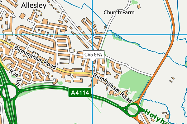 CV5 9PA map - OS VectorMap District (Ordnance Survey) CV5 9PA map - OS VectorMap District (Ordnance Survey)