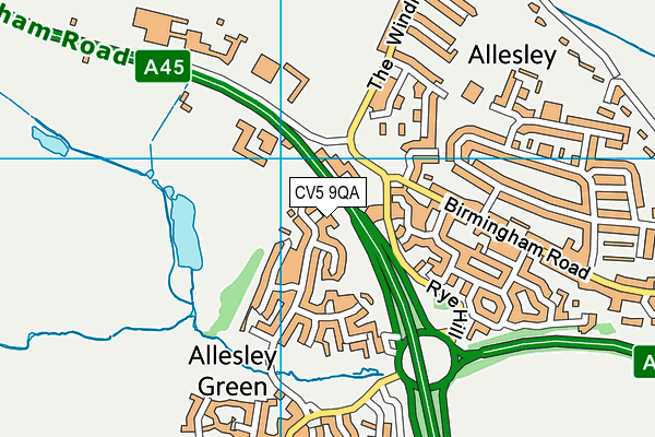CV5 9QA map - OS VectorMap District (Ordnance Survey) CV5 9QA map - OS VectorMap District (Ordnance Survey)