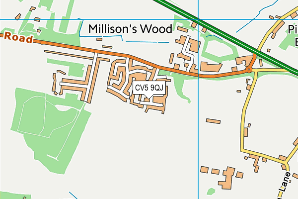 CV5 9QJ map - OS VectorMap District (Ordnance Survey)