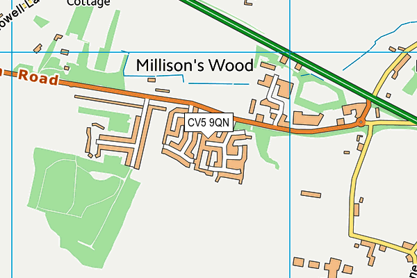 CV5 9QN map - OS VectorMap District (Ordnance Survey)