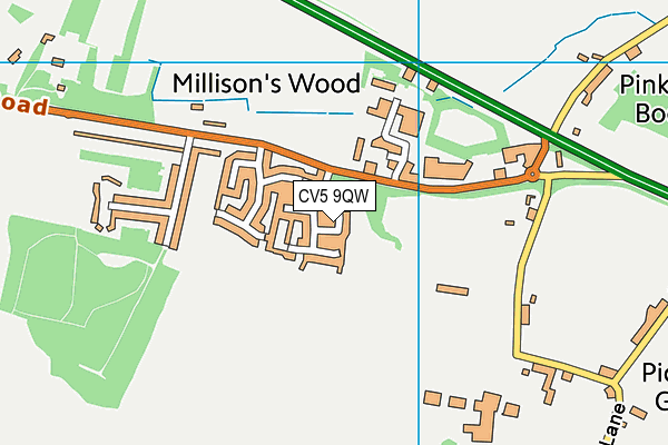 CV5 9QW map - OS VectorMap District (Ordnance Survey) CV5 9QW map - OS VectorMap District (Ordnance Survey)