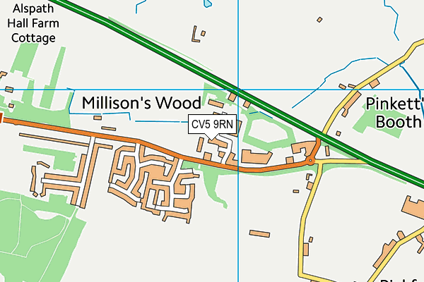 CV5 9RN map - OS VectorMap District (Ordnance Survey) CV5 9RN map - OS VectorMap District (Ordnance Survey)