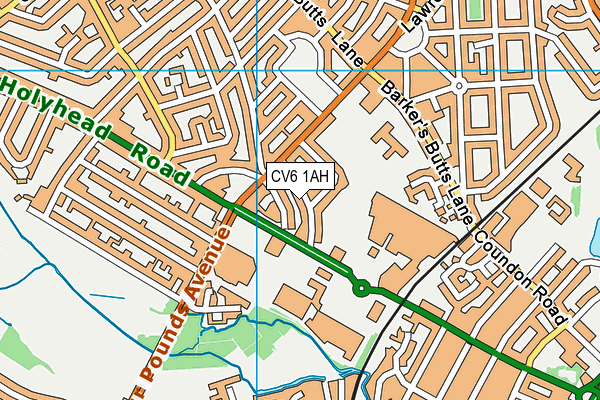 CV6 1AH map - OS VectorMap District (Ordnance Survey) CV6 1AH map - OS VectorMap District (Ordnance Survey)