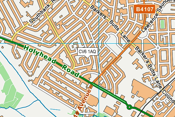 CV6 1AQ map - OS VectorMap District (Ordnance Survey) CV6 1AQ map - OS VectorMap District (Ordnance Survey)