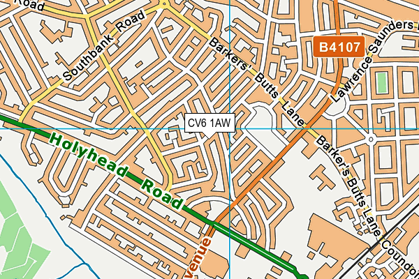 CV6 1AW map - OS VectorMap District (Ordnance Survey) CV6 1AW map - OS VectorMap District (Ordnance Survey)