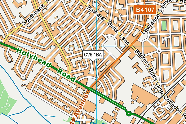 CV6 1BA map - OS VectorMap District (Ordnance Survey) CV6 1BA map - OS VectorMap District (Ordnance Survey)