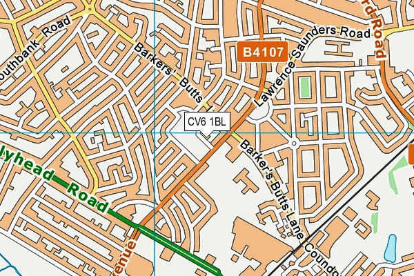 CV6 1BL map - OS VectorMap District (Ordnance Survey) CV6 1BL map - OS VectorMap District (Ordnance Survey)