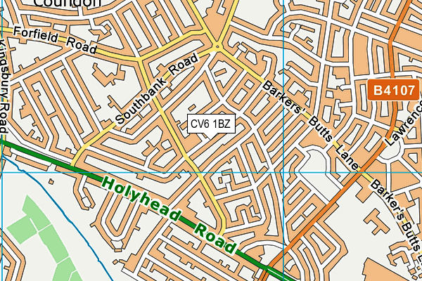 CV6 1BZ map - OS VectorMap District (Ordnance Survey) CV6 1BZ map - OS VectorMap District (Ordnance Survey)