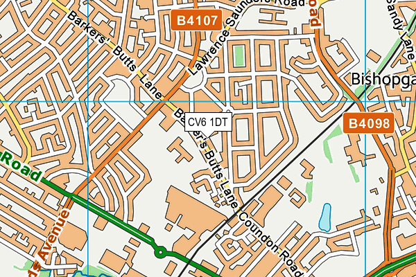 CV6 1DT map - OS VectorMap District (Ordnance Survey) CV6 1DT map - OS VectorMap District (Ordnance Survey)
