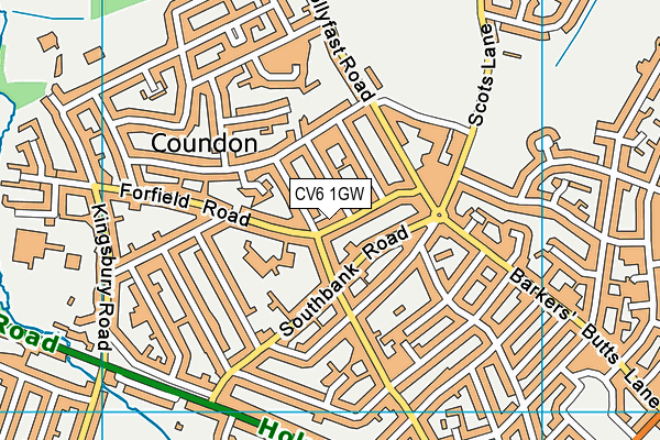 CV6 1GW map - OS VectorMap District (Ordnance Survey) CV6 1GW map - OS VectorMap District (Ordnance Survey)
